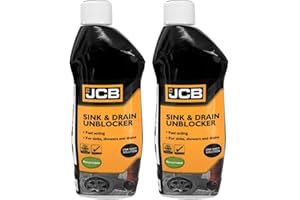 JCB Garden Heavy Duty Sink and Drain Unblocker Instant Power, 2 x 500ml