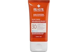 Rilastil Sun System Crema Velluta Idratante Viso, Texture Extra Soffice a Rapido Assorbimento, Pelli Sensibili, Resistente all'Acqua SPF 30, Confezione da 50ml