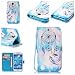 Produktbild Samsung S4 Hülle, SpiritSun PU Leder Wallet Schutzhülle für Samsung Galaxy S4 i9500 Bookstyle Design Ledertasche Case Tasche mit Standfunktion und Kredit Kartenfächer - Blau Traumfänger