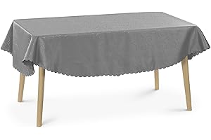 JEMIDI Nappe élégante décorative, éclat Soyeux, 31 Tailles et 7 Couleurs, Polyester, Gris, Oval160x220
