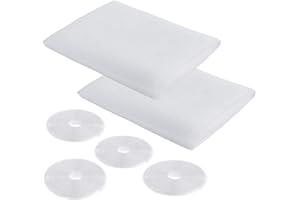 MILALOKO Zanzariera da 2,0 m x 1,5 m per finestre, con adesivo; kit protettivo contro zanzare e insetti con 2 reti e 4 rotoli di nastro autoadesivo, colore bianco