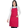 Encasa XO Cotton Stain Resistant Kitchen Bib Apron With Adjustable Straps, Pocket & Towel Holder | For Home & Outdoors Cooking Men & Women
