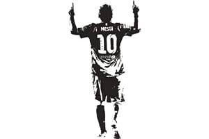 Sulfar Messi Football Star Wall Sticker | Removable Vinyl Wall Poster for Home Decoration | Football Club Gift for Boys | 57x110 cm