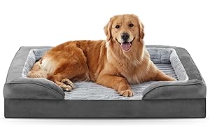 Pawk Orthopädisches Hundebett Grosse Hunde XL, Memory Foam Hundekorb Mittelgroße Hunde, Hundebetten Waschbar, Abnehmbarem rutschfest Hundesofa, 107x81x17cm