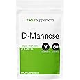 D-Mannose Tablets 1000mg | Easy Swallow Coated Tablets | 60 Pack | High Strength | Natural Relief & Vegan Friendly
