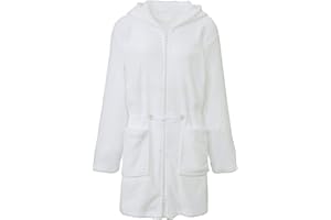 CelinaTex XS-XL Bademantel Kapuze Uni kurz oder lang aufgesetzte Taschen zwei Wege Reißverschluss Damen Kuschelflanell OEKO-TEX