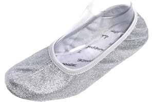 Lappade Buty gimnastyczne, baleriny dla kobiet, mężczyzn, dziewcząt, chłopców, z gumową podeszwą z brokatem