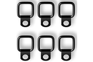 Kdtoll 6 Piezas Anillos de Amarre, Anillo de Anclaje D de Acero Inoxidable, Argollas de Amarre Negro Furgoneta - Carga 200KG - Anclaje de Amarre de Anillo D para Remolques, Barcos, Camiones