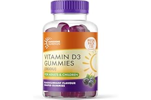 CLUB VITS Vitamin D 120 Gummies for Adults and Children - Contains 1000IU (25ug) VIT D3 Supplement for Immune Support - Easy Take Very Tasty Blackcurrant Flavour - 4 Month Supply