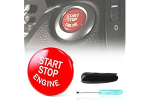 GEARMONSTER Botón de arranque automático, botón rojo de parada, botón de arranque automático, cubierta compatible con BMW E90 E91 E92 E93 E60 cubierta de bloqueo de encendido