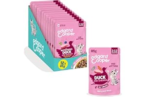 Edgard & Cooper Cibo Umido per Gattini in Bustina, Anatra e Pollo in salsa (12x 85g), Ricetta Bilanciata con…