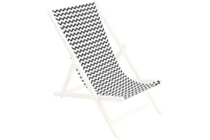 Toile de Rechange 131x44 cm, Tissu De Remplacement De Fauteuil de Plage, Chaise Longue Pliante en Bois Motif Zig-Zag [119]
