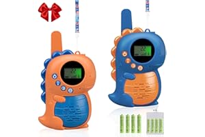 HONGNIX Walkie Talkie Niños, VOX 22 Canales Walkie Talkie Recargable, 8 Baterías Recargables y Cargador Walkie Talkies, Pantalla LCD/Linterna/Distancia 3 km/Regalo Apto para Edades 3-14 (Pack de 2)