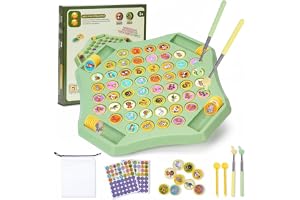 VAAYU E STORE Flipping Chess Match Game Montessori Memory Matching Board Game for Kids Educational Animal & Fruit Theme Puzzle with Chips & Sticks Parent-Child Interactive (Green)
