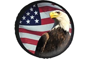 Phelika Copriruota di scorta con bandiera americana, aquila, calvo, in PVC, protezione per ruote, universale, antipolvere, per rimorchi, camper, camper, camper, accessori per rimorchi, 38 cm