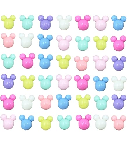 30 Stück Mauskopf-Silikonperlen Für Schmuck – Bunt, Mittelgroß, Mit Aufbewahrungsbox, DIY Bastelzubehör