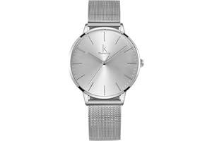 Alienwork IK Minimalist Montre Femme Ultra-Mince Bracelet Maille