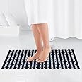 HomeCloud Premium Comfy Shower Mat with Suction Cups and Drain Holes, Non Slip, Anti Skid Plastic Bath Mat of PVC Rubber, 27x16 Inch, Best Foot mats for Walk-in Showers Mat (Black)