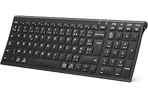 iClever Clavier Bluetooth pour Mac, Clavier sans Fil Ultra-Mince et Rechargeable Multi-dispositifs avec 3 Canaux Bluetooth pour Apple Mac Pro/MacBook Pro/Air, iMac Pro, AZERTY Français