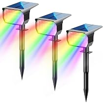 6 Faretti Solari Da Esterno Con Telecomando RGB - Brthera, IP67 Impermeabili, 15 Modalità, 50 Lm, Pannello Monocristallino 2W, Per Giardino, Vialetto, Alberi