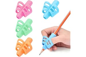 Lamkrtlp Agarre de Lápiz, 4 Piezas Agarrador lapiz para Niños, Empuñadura de Lápiz Ergonómico, la Corrección de la Postura de Escritura a Mano Entrenador (Multicolor)