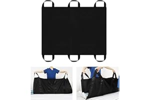 LOSCHEN Positioning Bed Pad with Handles,Patient Transfer Board with Handles,Suitable for Obese People,Elderly People and Patients (102 * 127cm,Black)