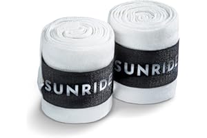 SUNRIDE Bandages pour Chevaux, stabilisent Les tendons et Les ligaments - Respirants, régulateurs de température (Ensemble de 2) (Blanc)