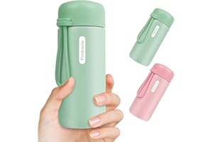 Flintronic Mini Borraccia Termica, 150ml Borraccia, Bottiglia Termica, Bottiglia Acqua in Acciaio Inox, Borracce Senza Perdite, Borraccia Acciaio Inox Senza BPA per Viaggi Scuola Sport Campeggio