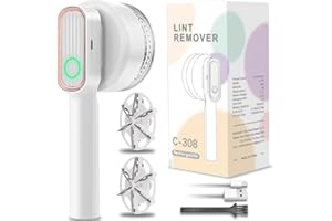 GBARAN Quitapelusas, afeitadora de Telas, quitapelusas eléctrica para Ropa, afeitadora de suéteres con Carga USB y 2 Cabezales de Repuesto para Ropa