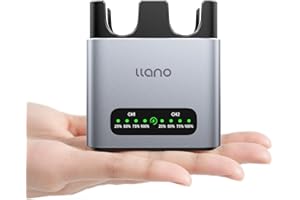 llano EN-EL15C Kamera-Akku 20 W schnelles 2-Steckplatz-Ladegerät kompatibel mit Nikon Z8 Z7II ZF Z6III Z7 Z6II Z6 D850 D810A D7500 D750 D7200, D7100, CNC-Aluminiummaterial, 2,8 Stunden voll aufgeladen