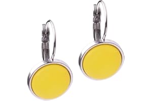 Polarisohrring "Katharina", 12mm original Polariscabochon in vielen attraktiven Farben in einer Klappbrisur aus Edelstahl, handgefertigt von Adi-Modeschmuck in Berlin