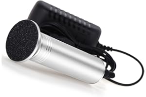 I.B.N Elektrische Hornhautentferner Einstellbare Geschwindigkeit Professionelles Pediküre Fußfeile Fußfeilen für Tote Harte Rissige Haut, mit 60 Stück Ersatz Schleifkissen, FCR-2 Silber