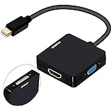 Thunderbolt Adapter, BENFEI 3-in-1 Mini DisplayPort to HDMI DVI VGA, Compatible for MacBook Air 2010-2017, MacBook Pro 2010-2