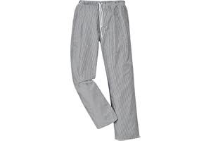 Portwest Pantalón De Chef Bromley, Tamaño: L, Color: Cuadritos negros, C079CKRL