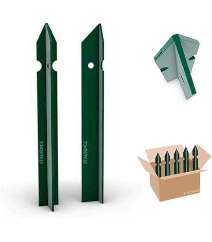 10 Paletti In Ferro Plastificato Verde Per Recinzione - H 100 Cm - Made In Italy - Foto 13