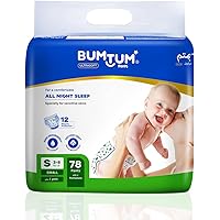 Bumtum Baby Diaper Pants, Small Size 78 Count, Double Layer Leakage Protection Infused With Aloe Vera, Cottony Soft High Abso