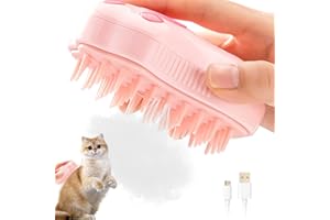 JIASHA Steamy Cat Brush, 3 w 1 szczotka dla kotów z parą, szczotka parowa dla kotów, samoczyszcząca się szczotka parowa, dla kotów i psów, do usuwania splątanych i luźnych włosów (kocie pazury)