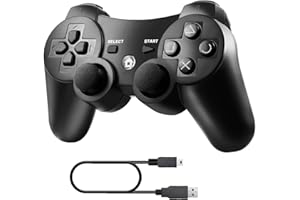 Diswoe Wireless Game Controller, Wireless Controller for P3 Double Shock Gaming Joystick 6-Achsen Bluetooth Gamepad Joystick with Charging Cable for P-3 gamepad for P3