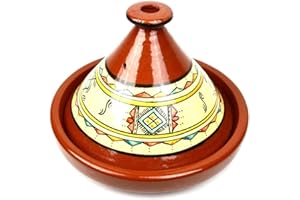 GENERISCH Tajine kaufen, original aus Marokko, Marokkanische Tajine 30cm, Tontopf zum Kochen, für 4-5 Personen, handgetöpfert aus Marrakesch, glasiert, Tagine Tajin, Gartopf, Schmortopf, Handmade aus Marokko