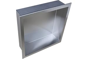 BERNSTEIN - Niche Murale Douche Chrome à Rebord 30x30x10cm Acier Inoxydable étagère encastrée Salle de Bain, Anti-Rouille, étanche, Installation Facile - BS303010