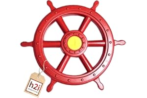 1 x H2i Steering Wheel Ship Rudder Steering Wheel Moveable in Red for Children Toy Tower