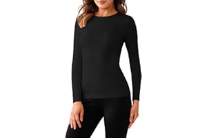 Harlamvar Womens Thermal Long Sleeve Tops Ladies Round Neck Underwear Shirt Warm Soft Wicking Base Layers Shirt