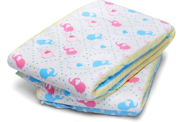 LittleForBig 2000 ml Couche Adulte Imprimée 2 Pièces - Petit Éléphanteau (L)