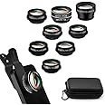 [Upgrade]Phone Lens Kit 10 in 1 Phone Camera Lens,Zoom Lens+198° Fisheye +0.63X Super Wide-Angle + 15X Macro Lens + CPL +Kaleidoscope Lens +Starburst+Flowing water for iPhone Samsung Android (10 in 1)