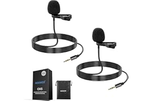 NEEWER Microfono Lavalier da Bavero a Condensatore Omnidirezionale con Clip/Cavo, 2pz Lav Mic per Palco YouTube Streaming Live, Compatibile con Rode Wireless GO II 2 DJI Trasmettitore Mic Wireless,CM5