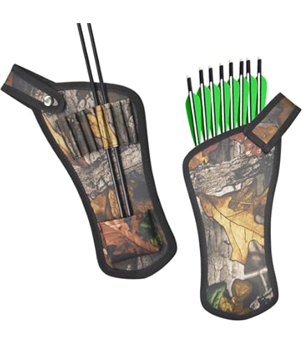 Faretra Mimatica Per Balestra SHARROW - Portafrecce Da Braccio Per 12 Frecce, Tessuto Oxford (Camo/Nero) - Foto 12