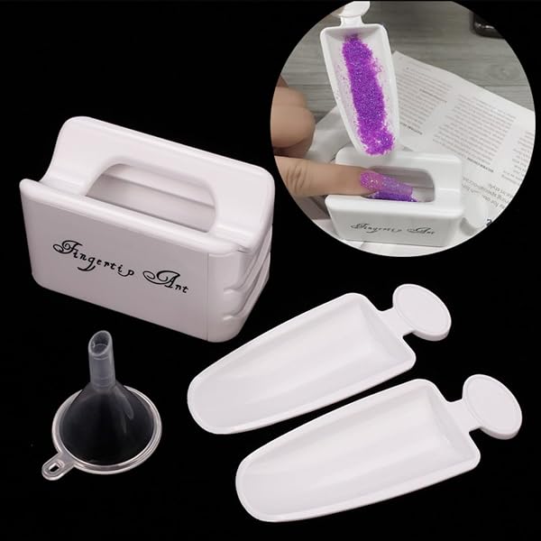 MWOOT Nagel Dip Pulver Tablett – Recyclingsystem, Mit 2 Schalen, Für French Manicure