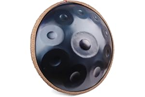 LOMUTY Handpan 432 HZ dla początkujących, stalowy bęben 10 tonów 22 cale, ręczny Pan in D-Moll, ręczny bęben z torbą na perkusję i uchwytem na rękę, stalowy bęben do uzdrawiania dźwięku, medytacji