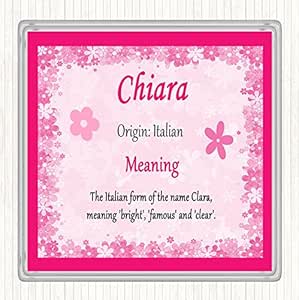 Chiara der Name bedeutet Square Wandschild Pink : Amazon.de: Küche ...