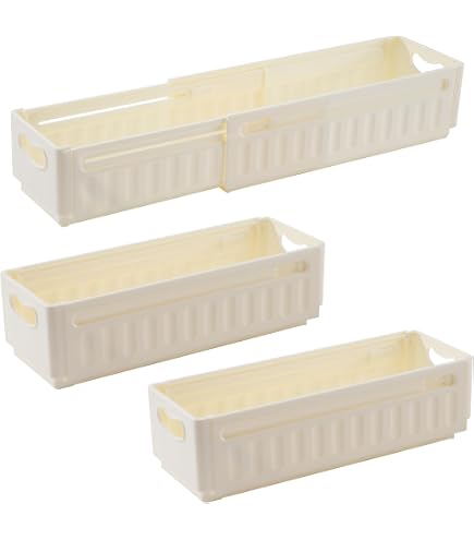 Scatole Impilabili In Bambù Per Cassetti - Set 2 Pezzi 30,5x15,2x5,1 Cm, Organizer Cucina